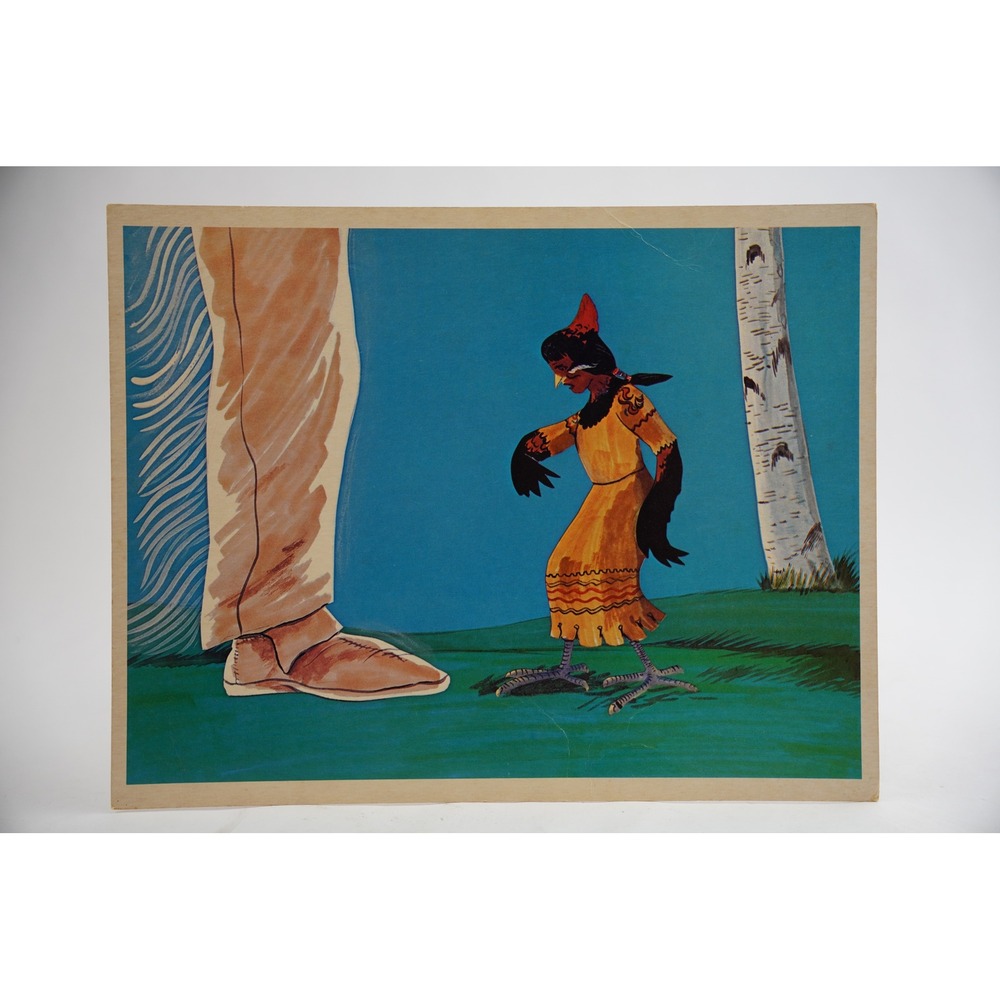 Cooper Films The First Woodpecker Illustration Card Print 12.5x10 Vintage 1970